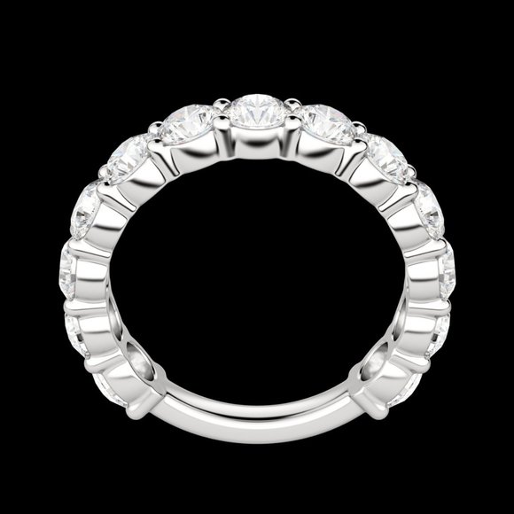 Round Cut Semi-Eternity Band (2 3/4 Tcw), Lab Grown Diamonds - Picture 5 of 9